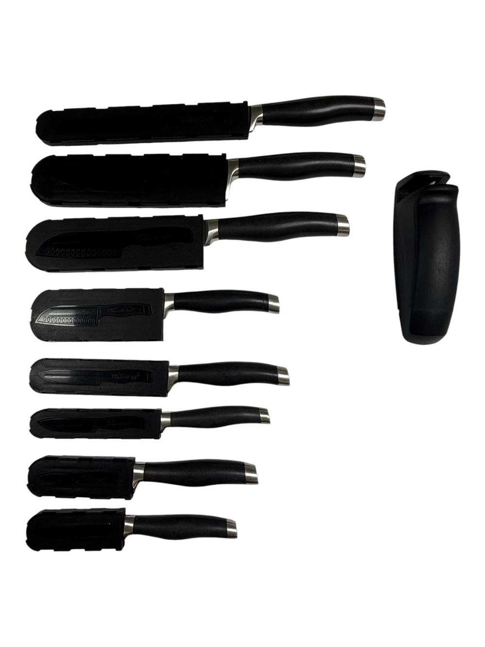Pampered Chef Fully Forged Cutlery Kitchen Knife Set With Sheaths & Sharpener